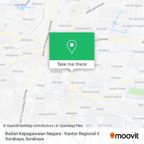 Badan Kepegawaian Negara - Kantor Regional II Surabaya map