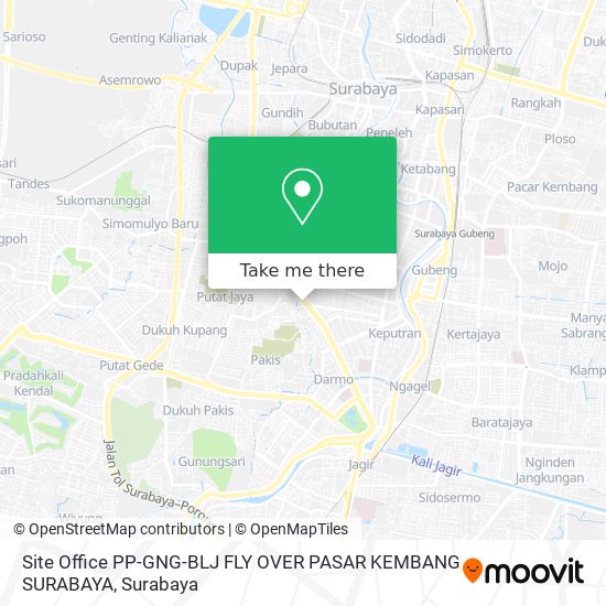 Site Office PP-GNG-BLJ FLY OVER PASAR KEMBANG SURABAYA map