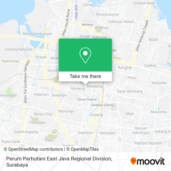 Perum Perhutani East Java Regional Division map