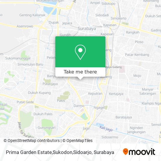 Prima Garden Estate,Sukodon,Sidoarjo map