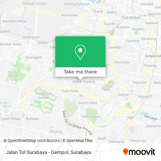 Jalan Tol Surabaya - Gempol map