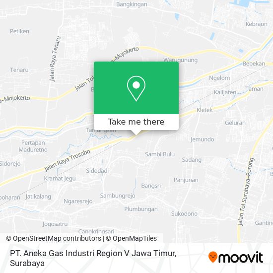 PT. Aneka Gas Industri Region V Jawa Timur map