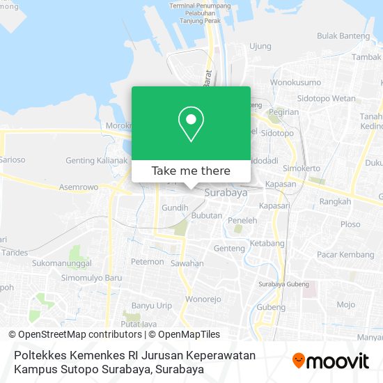 Poltekkes Kemenkes RI Jurusan Keperawatan Kampus Sutopo Surabaya map