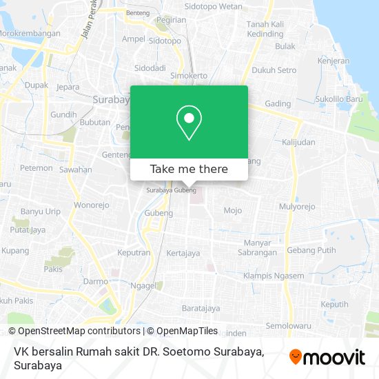 VK bersalin Rumah sakit DR. Soetomo Surabaya map