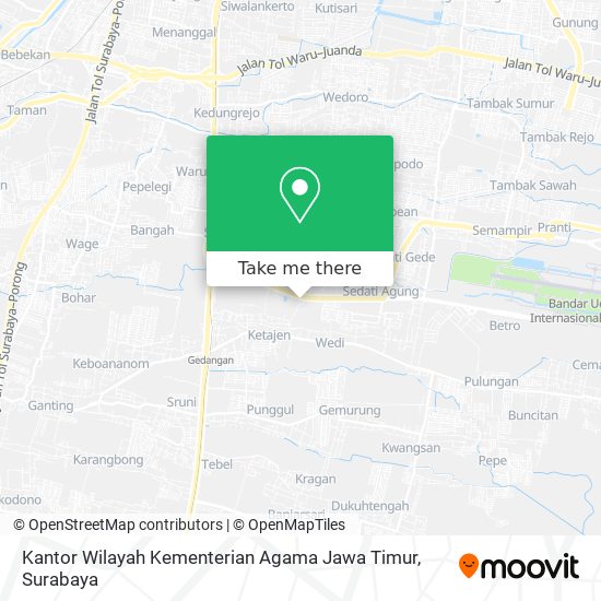 Kantor Wilayah Kementerian Agama Jawa Timur map