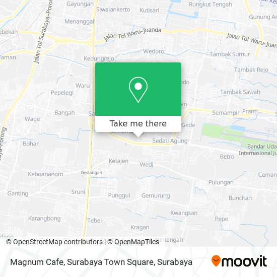 Magnum Cafe, Surabaya Town Square map