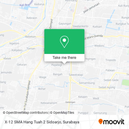 X-12 SMA Hang Tuah 2 Sidoarjo map