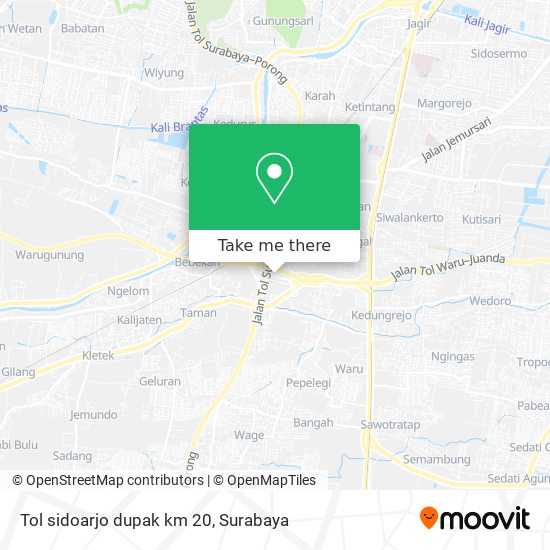 Tol sidoarjo dupak km 20 map