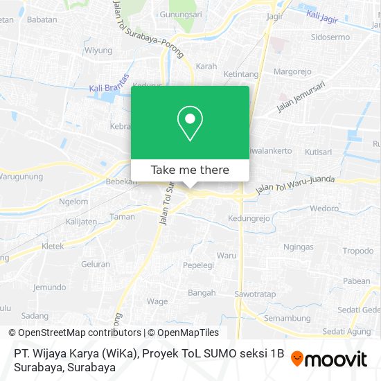 PT. Wijaya Karya (WiKa), Proyek ToL SUMO seksi 1B Surabaya map