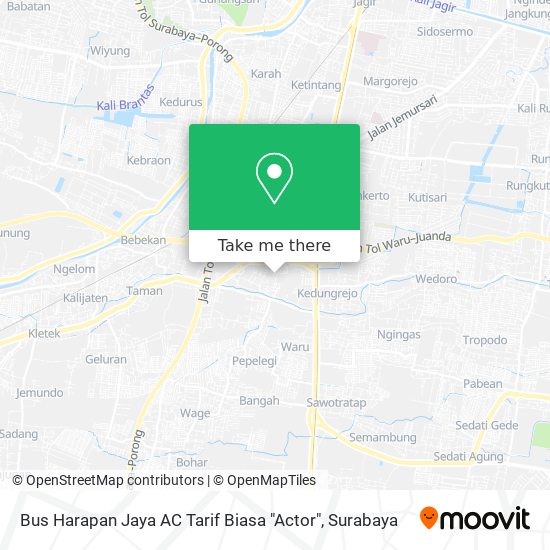 Bus Harapan Jaya AC Tarif Biasa "Actor" map