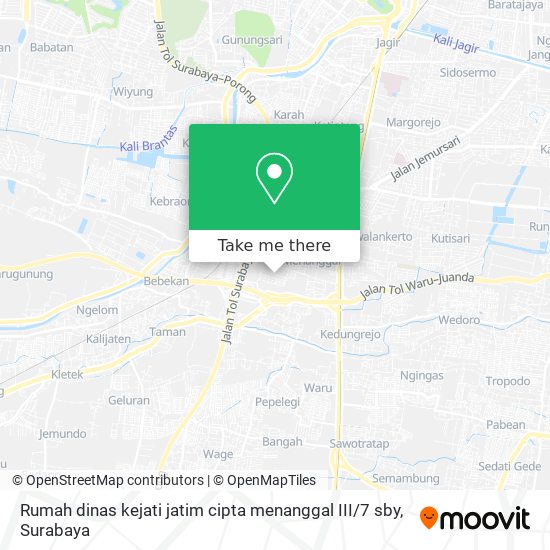 Rumah dinas kejati jatim cipta menanggal III / 7 sby map