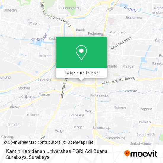 Kantin Kebidanan Universitas PGRI Adi Buana Surabaya map