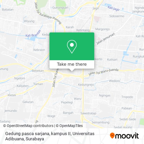 Gedung pasca sarjana, kampus II, Universitas Adibuana map