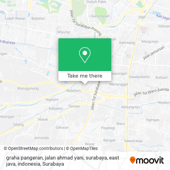 graha pangeran, jalan ahmad yani, surabaya, east java, indonesia map