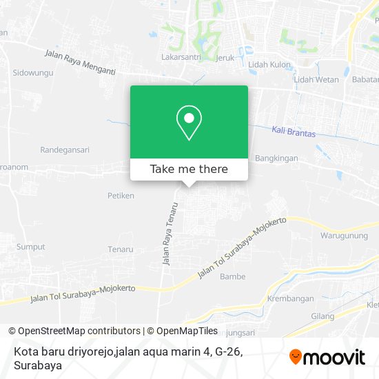 Kota baru driyorejo,jalan aqua marin 4, G-26 map