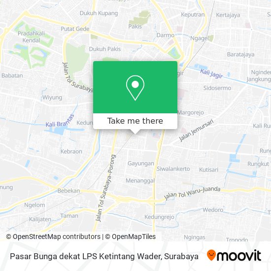 Pasar Bunga dekat LPS Ketintang Wader map