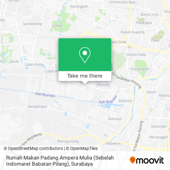 Rumah Makan Padang Ampera Mulia (Sebelah Indomaret Babatan Pilang) map