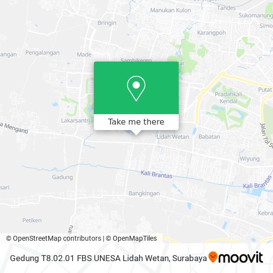 Gedung T8.02.01 FBS UNESA Lidah Wetan map
