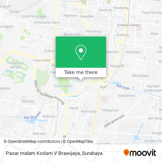 Pasar malam Kodam V Brawijaya map