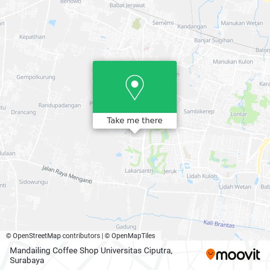 Mandailing Coffee Shop Universitas Ciputra map