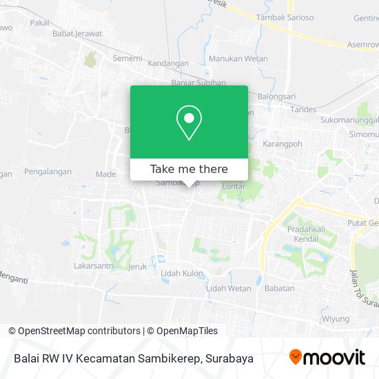 Balai RW IV Kecamatan Sambikerep map