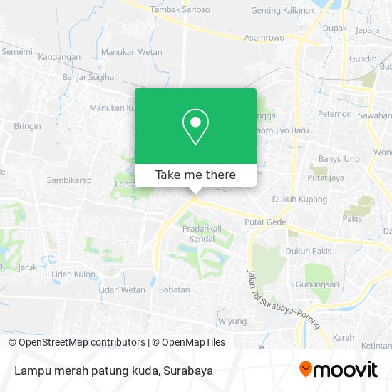 Lampu merah patung kuda map