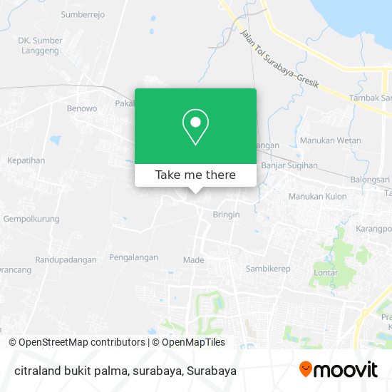 citraland bukit palma, surabaya map