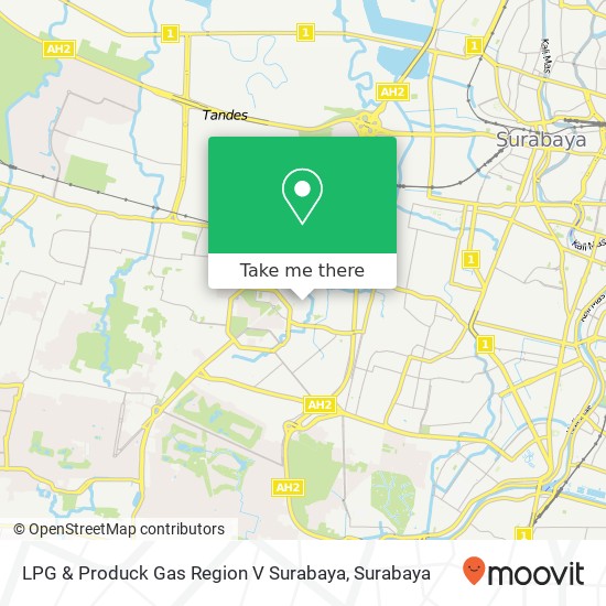 LPG & Produck Gas Region V Surabaya map