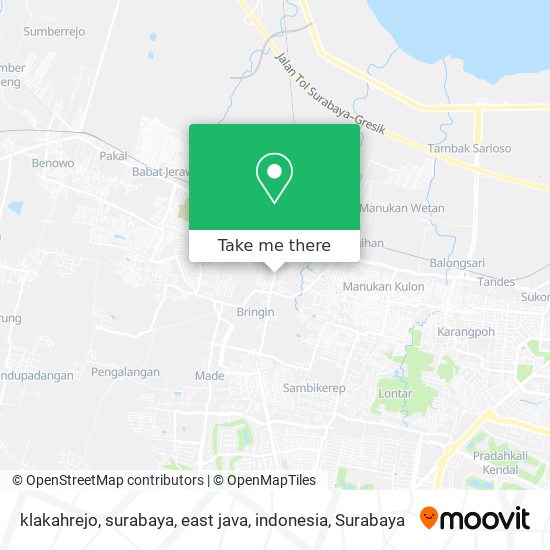 klakahrejo, surabaya, east java, indonesia map