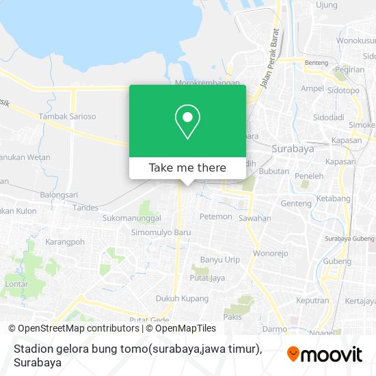 Stadion gelora bung tomo(surabaya,jawa timur) map