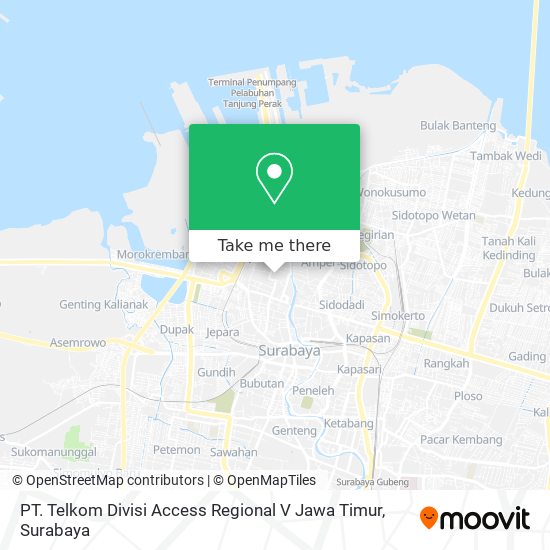 PT. Telkom Divisi Access Regional V Jawa Timur map