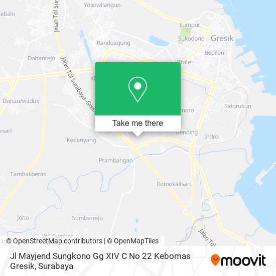 Jl Mayjend Sungkono Gg XIV C  No 22 Kebomas Gresik map