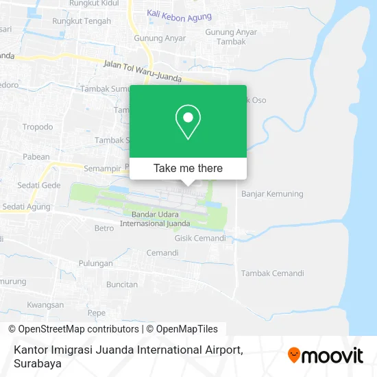 Kantor Imigrasi Juanda International Airport map