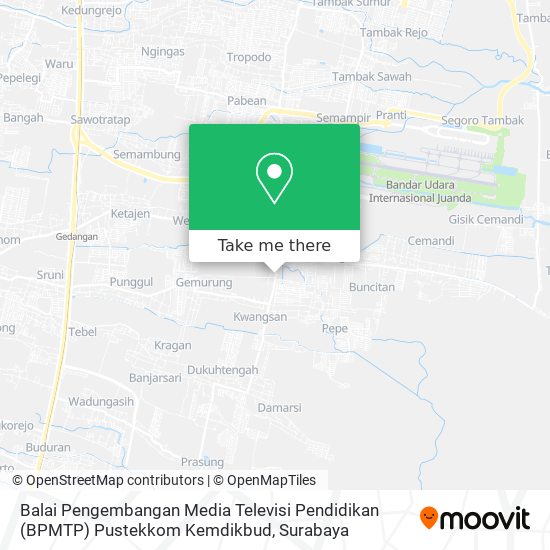 Balai Pengembangan Media Televisi Pendidikan (BPMTP) Pustekkom Kemdikbud map