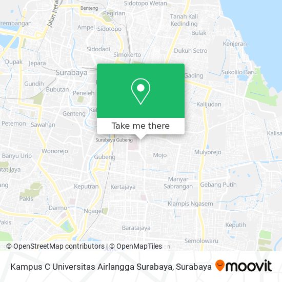 Kampus C Universitas Airlangga Surabaya map