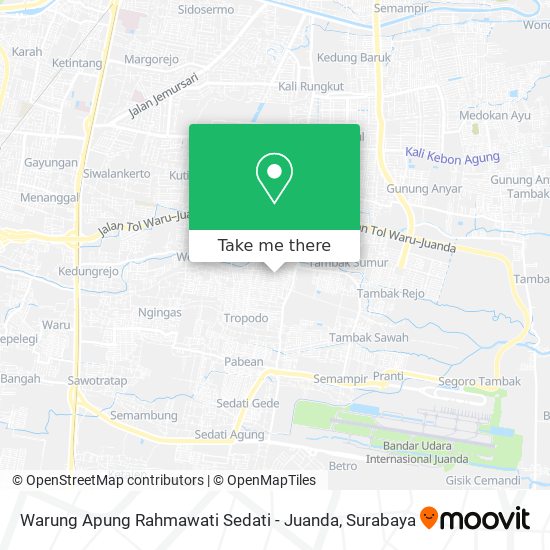 Warung Apung Rahmawati Sedati - Juanda map