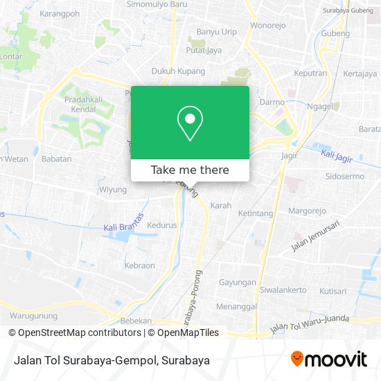 Jalan Tol Surabaya-Gempol map