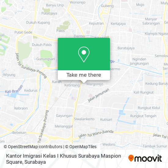 Kantor Imigrasi Kelas I Khusus Surabaya Maspion Square map