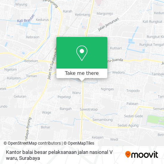 Kantor balai besar pelaksanaan jalan nasional V waru map
