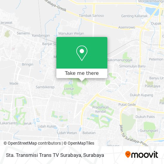 Sta. Transmisi Trans TV Surabaya map