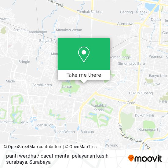 panti werdha / cacat mental pelayanan kasih surabaya map