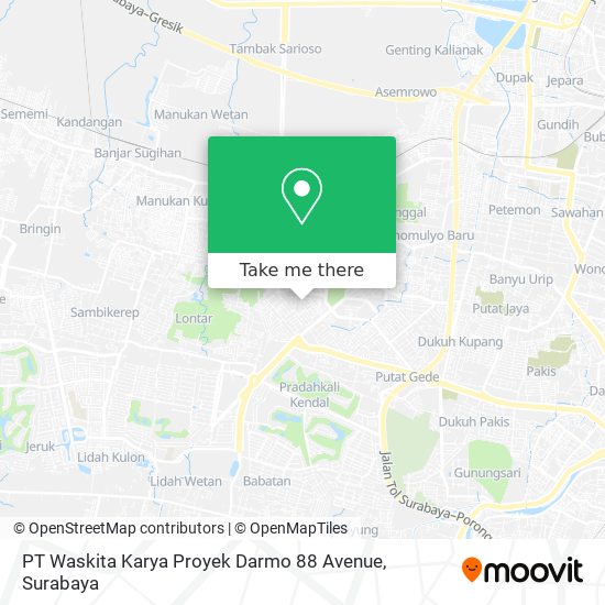 PT Waskita Karya Proyek Darmo 88 Avenue map