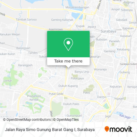 Jalan Raya Simo Gunung Barat Gang I map