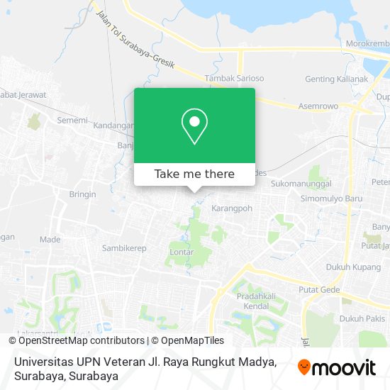 Universitas UPN Veteran Jl. Raya Rungkut Madya, Surabaya map