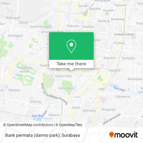 Bank permata (darmo park) map