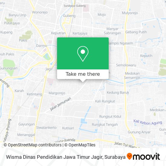 Wisma Dinas Pendidikan Jawa Timur  Jagir map