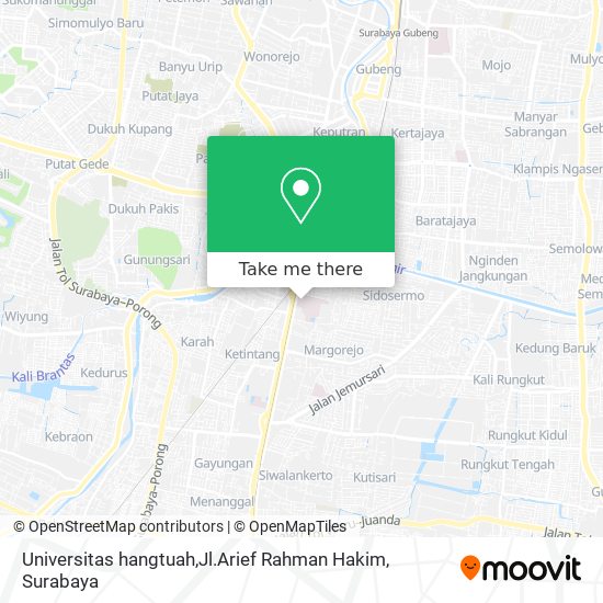 Universitas hangtuah,Jl.Arief Rahman Hakim map