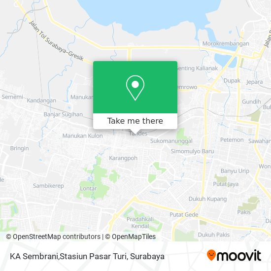 KA Sembrani,Stasiun Pasar Turi map