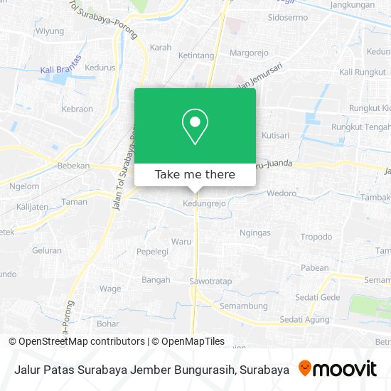 Jalur Patas Surabaya Jember Bungurasih map