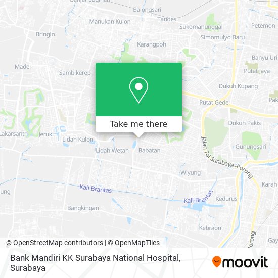 Bank Mandiri KK Surabaya National Hospital map